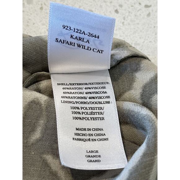 Rails‎ Black And Gray Cheetah Print Tiered Polyester Dress Size L - Picture 8 of 11